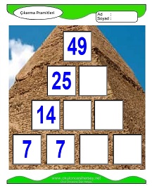 Çıkarma Pramidi Çalışma Sayfaları